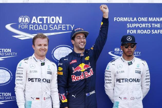 Motorsports: FIA Formula One World Championship WM Weltmeisterschaft 2016, Grand Prix of Monaco, 6 Nico Rosberg (GER, Mercedes AMG Petronas Formula One Team), 3 Daniel Ricciardo (AUS, Red Bull Racing), 44 Lewis Hamilton (GBR, Mercedes AMG Petronas Formula One Team), xHOCHxZWEIx