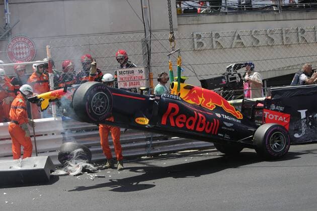 Crash, Max Verstappen, Red Bull Racing, formula 1 GP, Monaco 28.05.2016 Photo:mspb Jerry Andre Crash, Max Verstappen, formula 1 GP, Monaco