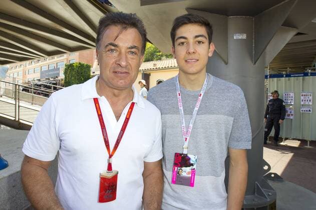 Monaco, Monte Carlo - May 28, 2016: FIA Formula One World Championship WM Weltmeisterschaft with Pilot Jean Alesi and Son Giuliano Monaco F1 Grand Prix