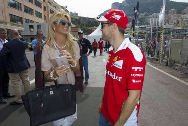 Monaco, Monte Carlo - May 28, 2016: FIA Formula One World Championship WM Weltmeisterschaft with Sebastian Vettel and Maria Elena Torruco ( wife of Carlos Slim Domit; chairman; Telefonos de Mexico SAB) Monaco F1 Grand Prix