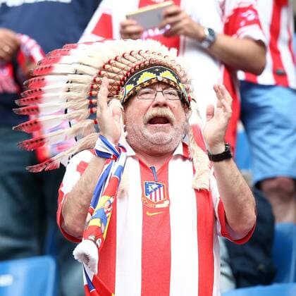 Atletico Fan mit Indianerschmuck, Real Madrid vs. Atletico Madrid, Fussball, Champions League Finale, 28.05.2016, Mailand Copyright: Langerx xEibner-Pressefoto EP_HLR