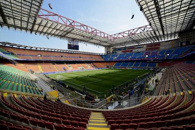 28.05.2016, Stadio Giuseppe Meazza, Mailand, ITA, UEFA CL, Real Madrid vs Atletico Madrid, Finale, Vorbericht, im Bild General view of the stadium General view of the stadium during preperation for the Final Match of the UEFA Championsleague between Real Madrid and Atletico Madrid at the Stadio Giuseppe Meazza in Mailand, Italy on 2016 05 28. Mailand  EP_fil  