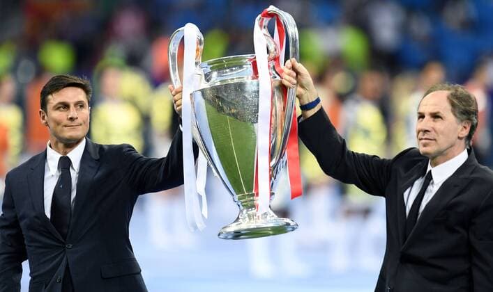 Mg Milano 28 05 2016 - finale Champions League Real Madrid-Atletico Madrid: Javier Zanetti-Franco Baresi 