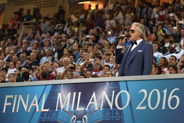 Andrea Bocelli. Milano 28-05-2016 Stadio San Siro Real Madrid - Atletico Football Champions League Final . andreaxstaccioli