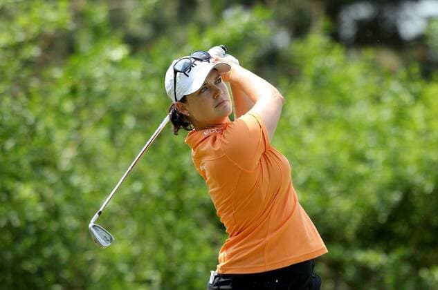 May 28, 2016 - Ann Arbor, Michigan, USA - Caroline Masson of Germany, follows her tee shot on the fourth hole during the third round of the inaugural LPGA Golf Damen Volvik Championship at Travis Pointe Country Club in Ann Arbor, MI, USA Saturday, May 28, 2016. LPGA Volvik Championship - Round Three  - ZUMAn230