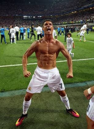 28.05.2016. Milano, Italy. UEFA Champions League final 2016. Atletico Madrid versus Real Madrid. Cristiano Ronaldo celebrates after scoring the last penalty which won the final for Real (5-3) xPaoloxNuccix  ActionPlus11742865