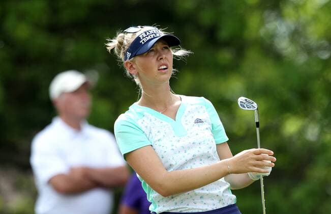 May 28, 2016 - Ann Arbor, Michigan, USA - Jessica Korda of Bradenton, FL tees off on the 16th tee . during the third round of the inaugural LPGA Golf Damen Volvik Championship at Travis Pointe Country Club in Ann Arbor, MI, USA Saturday, May 28, 2016. LPGA Volvik Championship - Round Three  - ZUMAn230