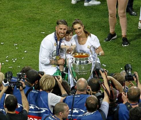 Champions League final between Real Madrid and Atletico. In this picture, Sergio Ramos celebrates the title. xFOTOxCHEMAxREYx 
