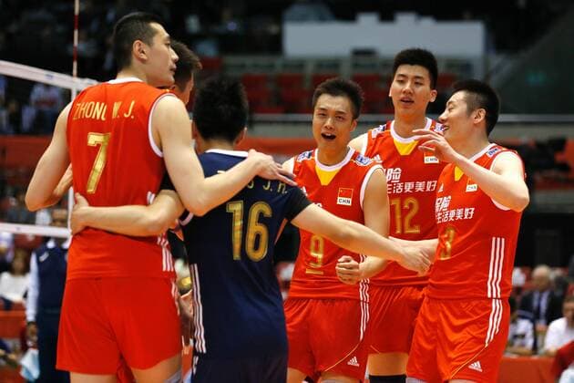China team group Mannschaftsbild Totale (CHN), MAY 28, 2016 - Volleyball : Men s Volleyball World Final Qualification for the Rio de Janeiro Olympics 2016 match between France 3-1 China at Tokyo Metropolitan Gymnasium, Tokyo, Japan. NOxTHIRDxPARTYxSALES.  (ipha023395)