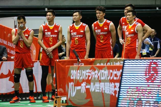 China team group Mannschaftsbild Totale (CHN), MAY 28, 2016 - Volleyball : Men s Volleyball World Final Qualification for the Rio de Janeiro Olympics 2016 match between France 3-1 China at Tokyo Metropolitan Gymnasium, Tokyo, Japan. NOxTHIRDxPARTYxSALES.  (ipha023432)