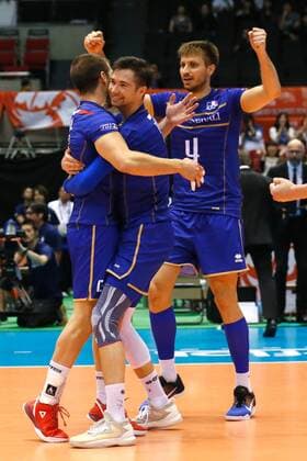 France team group Mannschaftsbild Totale (FRA), MAY 28, 2016 - Volleyball : Men s Volleyball World Final Qualification for the Rio de Janeiro Olympics 2016 match between France 3-1 China at Tokyo Metropolitan Gymnasium, Tokyo, Japan. NOxTHIRDxPARTYxSALES.  (ipha023460)