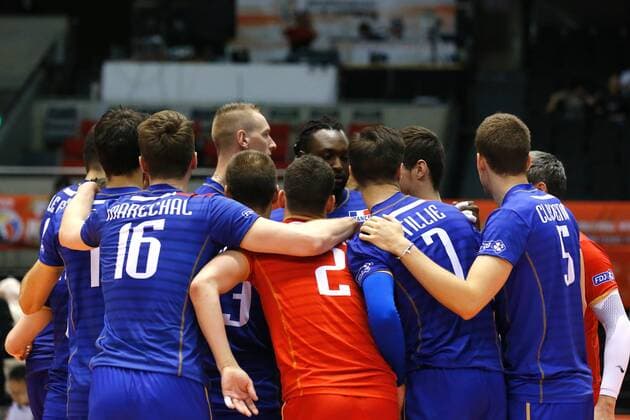 France team group Mannschaftsbild Totale (FRA), MAY 28, 2016 - Volleyball : Men s Volleyball World Final Qualification for the Rio de Janeiro Olympics 2016 match between France 3-1 China at Tokyo Metropolitan Gymnasium, Tokyo, Japan. NOxTHIRDxPARTYxSALES.  (ipha023464)