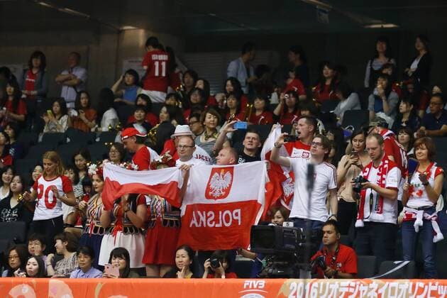 Poland fans, MAY 28, 2016 - Volleyball : Men s Volleyball World Final Qualification for the Rio de Janeiro Olympics 2016 match between Poland 3-2 Canada at Tokyo Metropolitan Gymnasium, Tokyo, Japan. NOxTHIRDxPARTYxSALES.  (ipha023544)
