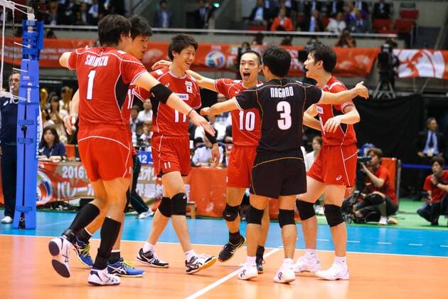 Japan national team Nationalteam group (JPN), MAY 28, 2016 - Volleyball : Men s Volleyball World Final Qualification for the Rio de Janeiro Olympics 2016 match between Japan 3-1 Venezuela at Tokyo Metropolitan Gymnasium, Tokyo, Japan. NOxTHIRDxPARTYxSALES.  (ipha023722)