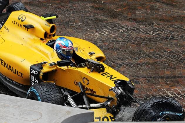 Bilder des Tages - SPORT Formel 1, GP von Monaco, Unfall Jolyon Palmer Monaco Grand Prix, Monte Carlo 25 - 29 May 2016 29.05.2016 - Race, Crash, Jolyon Palmer (GBR) Renault F1 Team RS16 