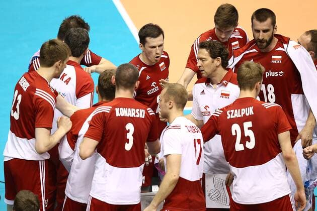 Poland team group Mannschaftsbild Totale (POL), MAY 29, 2016 - Volleyball : Men s Volleyball World Final Qualification for the Rio de Janeiro Olympics 2016 match between France 2-3 Poland at Tokyo Metropolitan Gymnasium, Tokyo, Japan. NOxTHIRDxPARTYxSALES.  (hnna029581)
