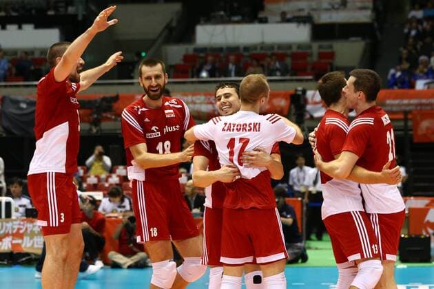 Poland team group Mannschaftsbild Totale (POL), MAY 29, 2016 - Volleyball : Men s Volleyball World Final Qualification for the Rio de Janeiro Olympics 2016 match between France 2-3 Poland at Tokyo Metropolitan Gymnasium, Tokyo, Japan. NOxTHIRDxPARTYxSALES.  (hnna029590)