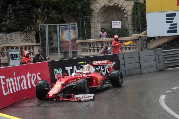 Bilder des Tages - SPORT Formel 1, GP von Monaco, Unfall Kimi Räikkönen Monaco Grand Prix, Monte Carlo 25 - 29 May 2016 29.05.2016 - Race, Crash, Kimi Raikkonen (FIN) Scuderia Ferrari SF16-H 