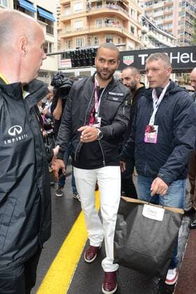 Monaco, celebrities and riders arrive at the circuit for the F1 Grand Prix of Monte-Carlo in the picture: Tony Parker  xManuelexMangiarottix