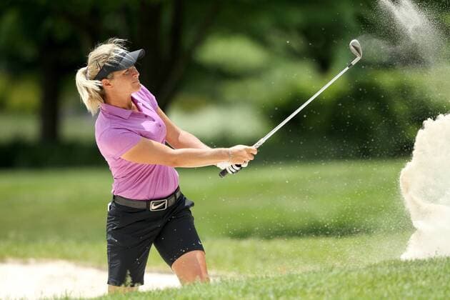 May 29, 2016 - Ann Arbor, Michigan, United States - Suzann Petterson of Norway hits out of the bunker on the second green during the final round of the inaugural LPGA Golf Damen Volvik Championship at Travis Pointe Country Club in Ann Arbor, MI, USA Sunday, May 29, 2016. LPGA Volvik Championship - Final Round  - ZUMAn230