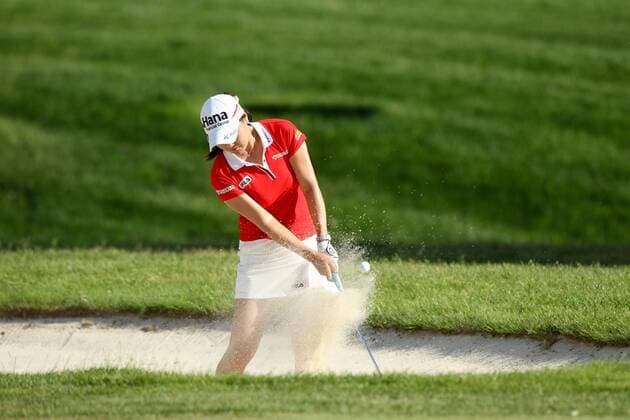 May 29, 2016 - Ann Arbor, Michigan, United States - So Yeon Ryu of South Korea hits out of the bunker on the 17th green during the final round of the inaugural LPGA Golf Damen Volvik Championship at Travis Pointe Country Club in Ann Arbor, MI, USA Sunday, May 29, 2016. LPGA Volvik Championship - Final Round  - ZUMAn230