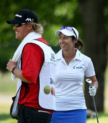 May 29, 2016 - Ann Arbor, Michigan, United States - Marina Alex of Wayne, NJ celebrates her shot out of the bunker for a birdie on the 17th green during the final round of the inaugural LPGA Golf Damen Volvik Championship at Travis Pointe Country Club in Ann Arbor, MI, USA Sunday, May 29, 2016. LPGA Volvik Championship - Final Round  - ZUMAn230