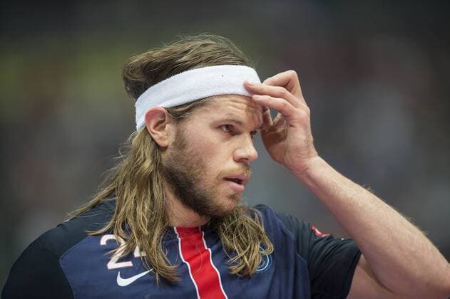 Mikkel HANSEN, Paris, Gestik, Geste. Spiel um Platz 3., Paris St. Germain - THW Kiel (KI) 29:27, am 29.05.2016. Handball Champions League Final Four am 28.05 - 29.05.2016 in Koeln Deutschland.