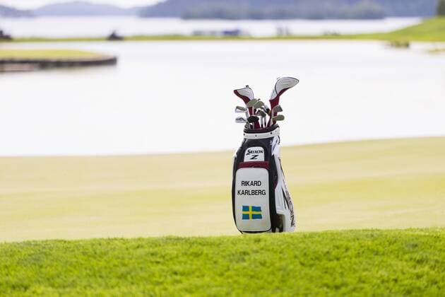 Bag tillhörande Rikard Karlberg (ej i bild) Pro Am Golf Turnier Nordea Masters in Stockholm  Copyright: ANDREASxLxERIKSSON BB160601AE026