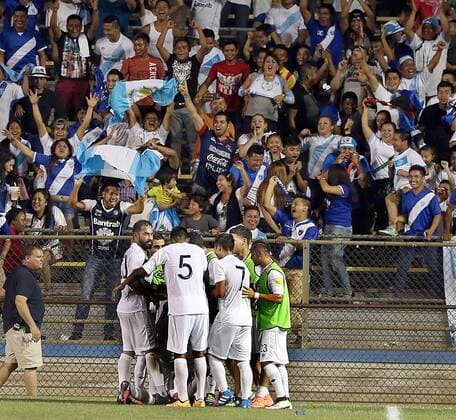 June 1, 2016 - Fort Lauderdale, FL, USA - Guatemala players celebrate a goal teammate Gerson Betuel Carbajal (9) against Venezuela during the second half of a friendly match, in preparation for the upcoming Copa America, at Lockhart Stadium in Fort Lauderdale, Fla., on Wednesday, June 1, 2016. Guatemala v. Venezuela - ZUMAm67_