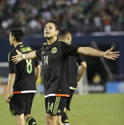 June 01, 2016: Mexican Forward 14 Javier Chicharito Hernandez salutes the fans after his goal during an international soccer match between Mexico and Chile at Qualcomm Stadium in San Diego, California. Mexico defeats Chile 1-0. Soccer 2016: Mexico vs Chile JUN 01 - ZUMAc04_