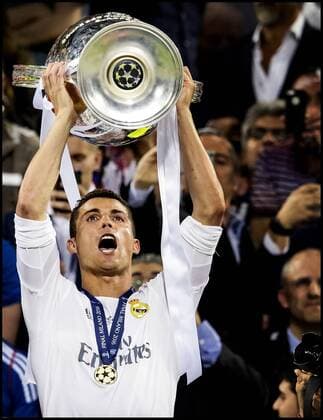 Cristiano Ronaldo of Real Madrid holds the trophy after winning the Champions League final during the UEFA Champions League final match between Real Madrid and Atletico Madrid on May 28, 2016 at the Giuseppe Meazza San Siro stadium in Milan, Italy. Real Madrid v Atletico Madrid UEFA Champions League final 2015 2016 xVIxxIVx 5589394