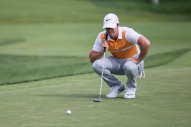 Golf, The Memorial Tournament in Dublin, Ohio June 2, 2016 - Dublin, Ohio, U.S - Rory McIlroy lines up a putt on the 14th green during the first round of The Memorial Tournament at Muirfield Village Golf Club, Dublin, Ohio. PGA Golf Herren 2016 - The Memorial Tournament - First Round - ZUMAs304