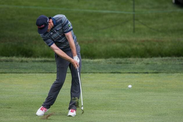 June 2, 2016 - Dublin, Ohio, U.S - Keegan Bradley hits his second shot from the 18th fairway during the first round of The Memorial Tournament at Muirfield Village Golf Club, Dublin, Ohio. PGA Golf Herren 2016 - The Memorial Tournament - First Round - ZUMAs304