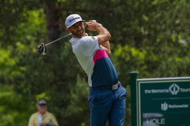June 02, 2016: Dustin Johnson tees off during the First Round of the Memorial Tournament presented by Nationwide at Muirfield Village Golf Club in Dublin, OH. (Photo by Michael Griggs Icon Sportswire) GOLF: JUN 02 PGA Golf Herren - the Memorial Tournament presented by Nationwide - First Round Icon160602013 EDITORIAL USE ONLY