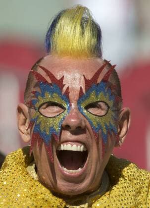 Bilder des Tages - SPORT A fan of Colombia yells before the match against the USA at COPA America Centenario at Levi s Stadium in Santa Clara, California on June 3, 2016. Colombia won 2-0.  SXP2016060327 TERRYxSCHMITT