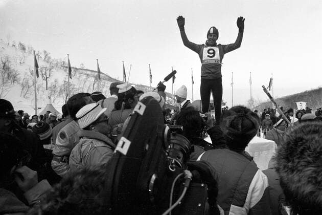 Riesenslalom Olympische Spiele 1972 in Sapporo, Olympiasieger Gustav Thöni (Italien)