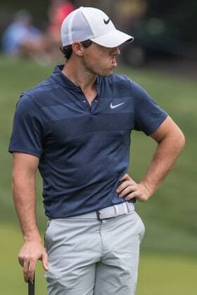 June 4, 2016 - Dublin, Ohio, U.S - Rory McIlroy looks over his putt on the ninth green during the third round of The Memorial Tournament at Muirfield Village Golf Club, Dublin, Ohio. Golf 2016 - The Memorial Tournament - Third Round - ZUMAs304