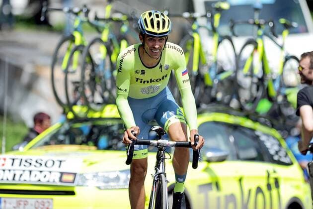Alberto CONTADOR ( SPA Tinkoff ) gewinnt den Auftakt des Criterium du Dauphine - Aktion - Rennszene - Querformat - quer - horizontal - Event Veranstaltung: 68. Criterium du Dauphine - Prolog: Les Gets - Montee di Mont Chery 4.0 km - Location Ort: France Frankreich - Europa Europa - Date Datum: 05.06.2016