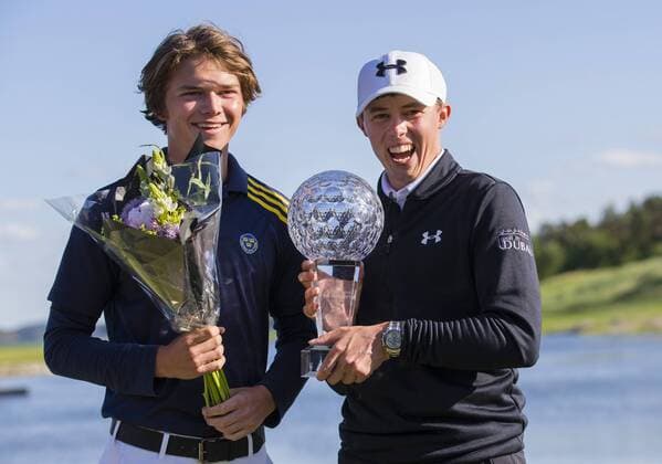 160605 Matthew Fritzpatrick, England - Sieger Nordea Masters 2016 Siegerehrung Marcus Svensson, (SWE) 7 bester Amateur Nordea Masters den 5 Juni 2016 i Stockholm.  Copyright: ANDREASxSANDSTRÖM BB160605BB113