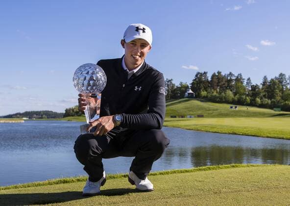 160605 Matthew Fritzpatrick, England Sieger Nordea Masters 2016 Siegerehrung Pokal - Nordea Masters den 5 Juni 2016 in Stockholm.  Copyright: ANDREASxSANDSTRÖM BB160605BB157