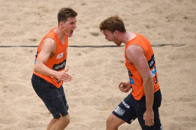 05.06.2016, Hamburg, Tennisstadion Rothenbaum smart beach tour, Supercup Hamburg, Finale Jubel Bennet Poniewaz und Alexander Walkenhorst