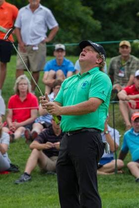 June 05, 2016: William McGirt reacts to just missing his putt on the 9th hole during the Final Round of the Memorial Tournament presented by Nationwide at Muirfield Village Golf Club in Dublin, OH. (Photo by Michael Griggs Icon Sportswire) GOLF: JUN 05 PGA Golf Herren - the Memorial Tournament presented by Nationwide - Final Round Icon160605008 EDITORIAL USE ONLY
