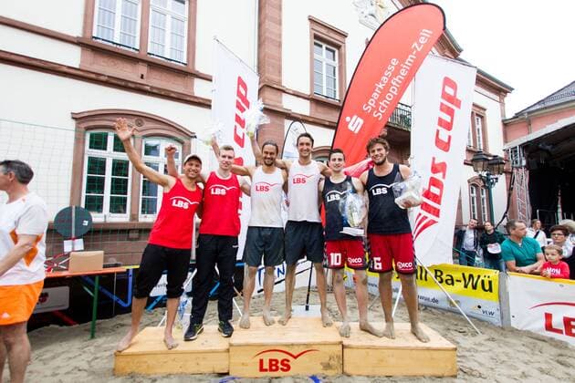 Siegerfoto; LBS-Cup Beachvolleyball A-Top, Markplatz, Schopfheim Germany, 20160605; Schopfheim Copyright: Wuechnerx xEibner-Pressefoto EP_nwr