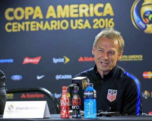 Copa America, PK Nationalteam USA mit Trainer Klinsmann US team coach Jurgen Klinsmann during a presser, a day before of the A group match against Costa Rica for Copa America Centenario 2016 at Soldier Field, Chicago, United States. US TEAM COACH PRESSER !ACHTUNG: NUR REDAKTIONELLE NUTZUNG!  CH01 20160606-636008507473447236