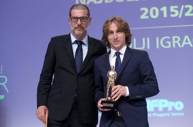 Award Soccer Oscar 06.06.2016., Zagreb, Croatia - The Westin Hotel was held awards ceremony Soccer Oscar organized by the Football union and Croatian newspapers Sportske novosti News). Luka Modric, Slaven Bilic.  IgorxKralj PIXSELL