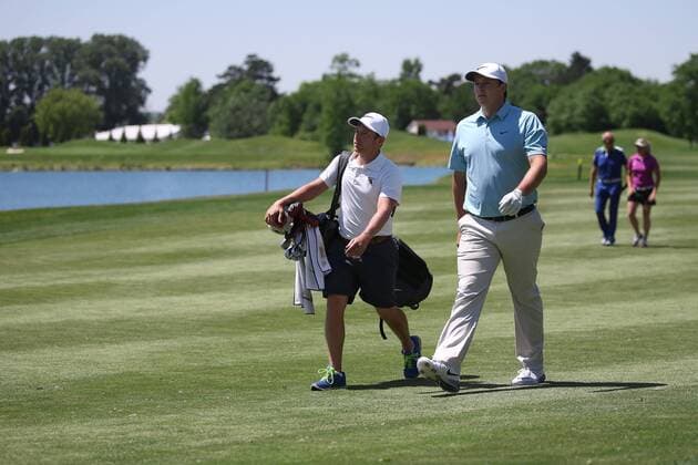 GOLF - PGA Golf Herren Lyoness Open, preview ATZENBRUGG,AUSTRIA,07.JUN.16 - GOLF - PGA European Tour, Lyoness Open, Diamond Country Club, preview, training. Image shows Sepp Straka and Clemens Dvorak (AUT). GEPAxpictures xDanielxGoetzhaber