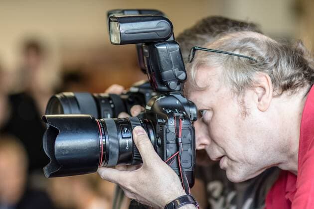 Fotografen während der PK FiVB Worldtour Major Hamburg