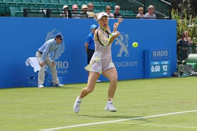 07.06.2016. Nottingham Tennis Centre, Nottingham, England. Aegon WTA Tennis Damen Nottingham Open Day 4. concentration from Caroline Wozniacki of Denmark xDavidxKissmanx  ActionPlus11746270