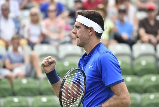 Schussjubel Juan Martin Del Potro (ARG) jubelt über Matchgewinn, ballt Faust 07.06.2016 Tennis Mercedes-Cup Stuttgart Weißenhof 04.06..-12.06.2016 MercedesCup Stuttgart Weißenhof 2016