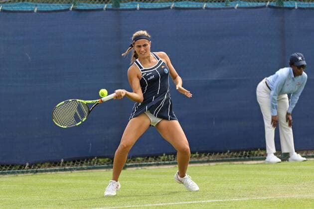 07.06.2016. Nottingham Tennis Centre, Nottingham, England. Aegon WTA Tennis Damen Nottingham Open Day 4. Forehand from Monica Puig of Puerto Rica xDavidxKissmanx  ActionPlus11746292